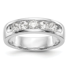 14K White Gold 5-Stone 3/4 carat Round Diamond Complete Channel Band