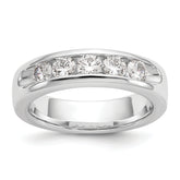 14K White Gold 5-Stone 1 carat Round Diamond Complete Channel Band