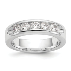 14K White Gold 5-Stone 1 carat Round Diamond Complete Channel Band