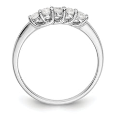 14K White Gold 5-Stone Shared Prong 1/4 carat Complete Round Diamond Band