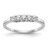 14K White Gold 5-Stone Shared Prong 1/4 carat Complete Round Diamond Band