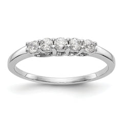 14K White Gold 5-Stone Shared Prong 1/4 carat Complete Round Diamond Band
