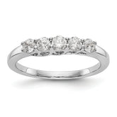 14K White Gold 5-Stone Shared Prong 1/2 carat Complete Round Diamond Band