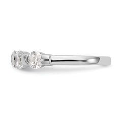 14K White Gold 5-Stone Channel-set 1 carat Complete Round Diamond Band