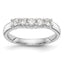 14K White Gold 5-Stone Shared Prong 1/2 carat Round Complete Diamond Band