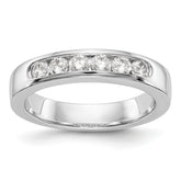 14K White Gold 6-Stone 1/2 carat Round Diamond Complete Channel Band