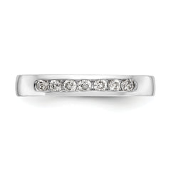 14K White Gold 7-Stone 1/4 carat Round Diamond Complete Channel Band