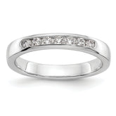 14K White Gold 7-Stone 1/4 carat Round Diamond Complete Channel Band