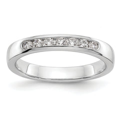 14K White Gold 7-Stone 1/4 carat Round Diamond Complete Channel Band
