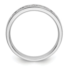 14K White Gold 7-Stone 3/8 carat Round Diamond Complete Channel Band