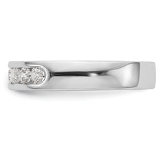 14K White Gold 7-Stone 3/8 carat Round Diamond Complete Channel Band