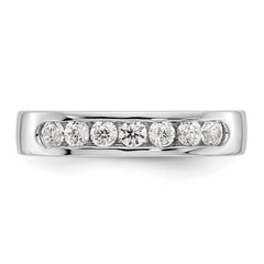 14K White Gold 7-Stone 3/8 carat Round Diamond Complete Channel Band