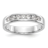 14K White Gold 7-Stone 3/8 carat Round Diamond Complete Channel Band