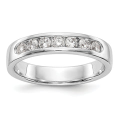 14K White Gold 7-Stone 3/8 carat Round Diamond Complete Channel Band