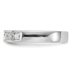 14K White Gold 7-Stone 1/2 carat Round Diamond Complete Channel Band