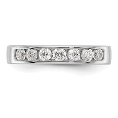 14K White Gold 7-Stone 1/2 carat Round Diamond Complete Channel Band
