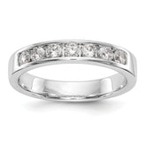 14K White Gold 7-Stone 1/2 carat Round Diamond Complete Channel Band