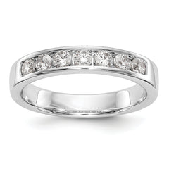 14K White Gold 7-Stone 1/2 carat Round Diamond Complete Channel Band