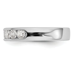 14K White Gold 7-Stone 3/4 carat Round Diamond Complete Channel Band