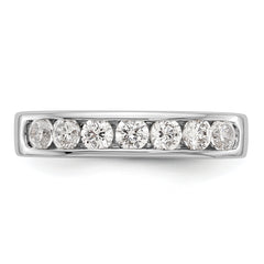 14K White Gold 7-Stone 3/4 carat Round Diamond Complete Channel Band