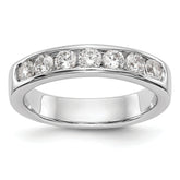 14K White Gold 7-Stone 3/4 carat Round Diamond Complete Channel Band