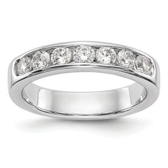 14K White Gold 7-Stone 3/4 carat Round Diamond Complete Channel Band