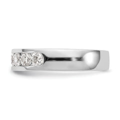 14K White Gold 7-Stone 1 carat Round Diamond Complete Channel Band