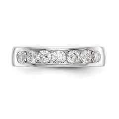 14K White Gold 7-Stone 1 carat Round Diamond Complete Channel Band
