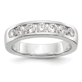 14K White Gold 7-Stone 1 carat Round Diamond Complete Channel Band