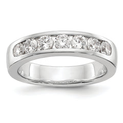 14K White Gold 7-Stone 1 carat Round Diamond Complete Channel Band