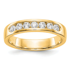 14K Yellow Gold 7-Stone 3/8 carat Round Diamond Complete Channel Band