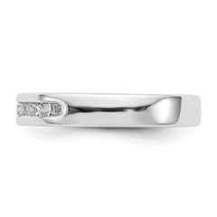 14K White Gold 7-Stone 1/4 carat Round Diamond Complete Channel Band