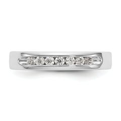 14K White Gold 7-Stone 1/4 carat Round Diamond Complete Channel Band