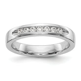14K White Gold 7-Stone 1/4 carat Round Diamond Complete Channel Band