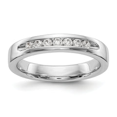 14K White Gold 7-Stone 1/4 carat Round Diamond Complete Channel Band