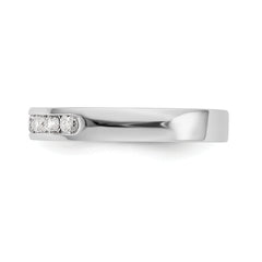 14K White Gold 7-Stone 1/3 carat Round Diamond Complete Channel Band