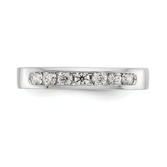 14K White Gold 7-Stone 1/3 carat Round Diamond Complete Channel Band