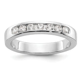 14K White Gold 7-Stone 1/3 carat Round Diamond Complete Channel Band