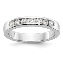 14K White Gold 7-Stone 1/3 carat Round Diamond Complete Channel Band