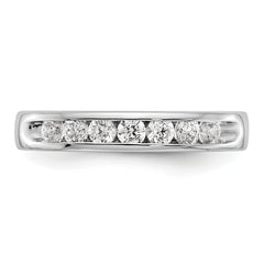 14K White Gold 7-Stone 1/2 carat Round Diamond Complete Channel Band
