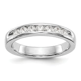 14K White Gold 7-Stone 1/2 carat Round Diamond Complete Channel Band