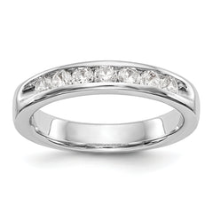 14K White Gold 7-Stone 1/2 carat Round Diamond Complete Channel Band