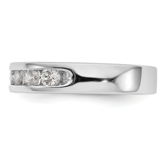 14K White Gold 7-Stone 3/4 carat Round Diamond Complete Channel Band