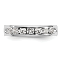 14K White Gold 7-Stone 3/4 carat Round Diamond Complete Channel Band