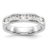 14K White Gold 7-Stone 3/4 carat Round Diamond Complete Channel Band