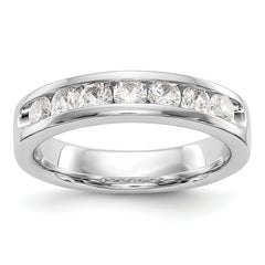 14K White Gold 7-Stone 3/4 carat Round Diamond Complete Channel Band