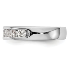 14K White Gold 7-Stone 1 carat Round Diamond Complete Channel Band