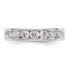14K White Gold 7-Stone 1 carat Round Diamond Complete Channel Band