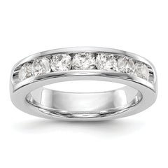 14K White Gold 7-Stone 1 carat Round Diamond Complete Channel Band
