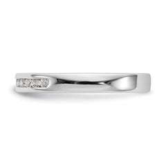 14K White Gold 7-Stone 1/8 carat Round Diamond Complete Channel Band